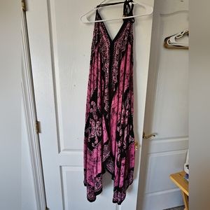 TieDye/Batik Resort plunge neck dress